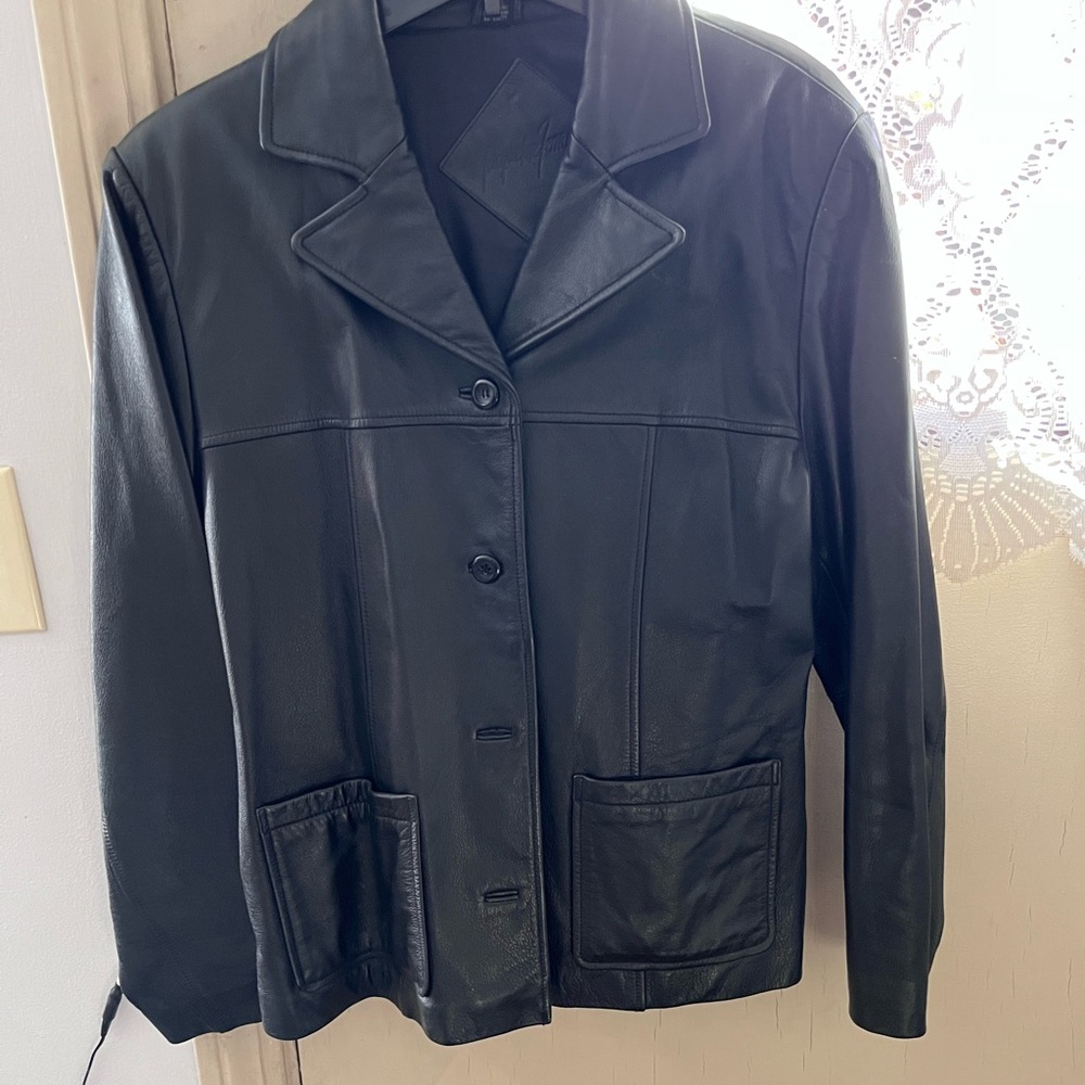 Vintage Jacqueline Ferrar Leather pea coat